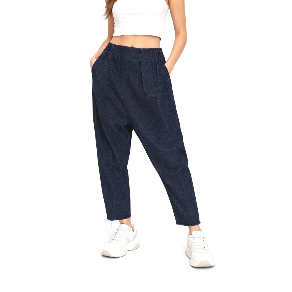 Locker Room Dropped Crotched Dark Wash Denim Cropped‎ L/XL Streetwear 101-07